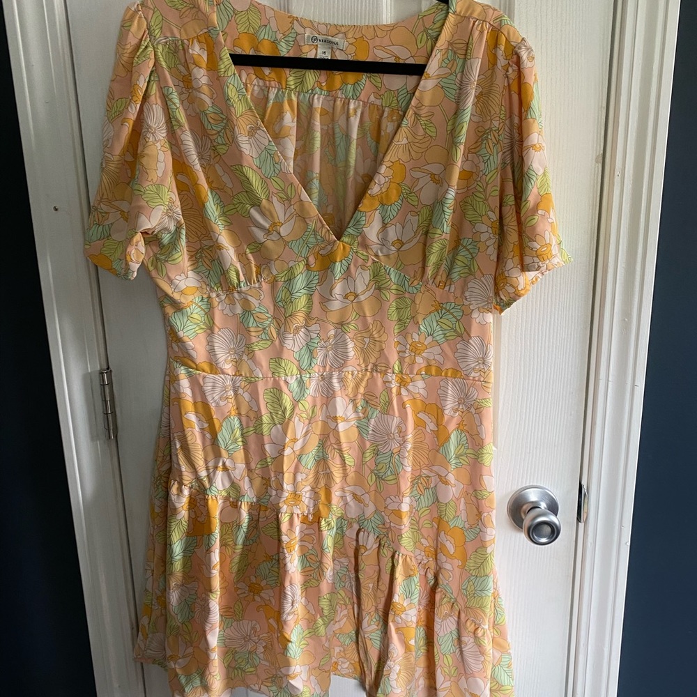 Pastel v-neck mini dress